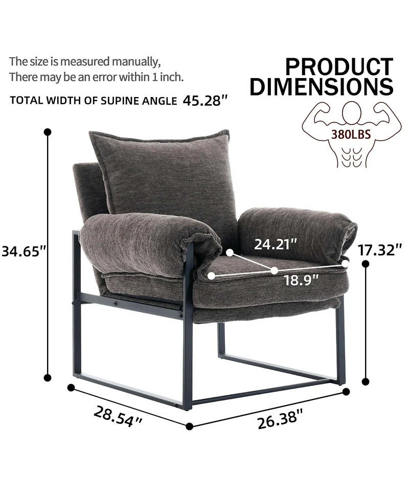 Streamdale Furniture Adjustable recliner for resting, gaming, or reading (90-180).