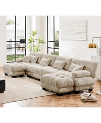 Streamdale Free Combination Modular Sectional Sofa, U Shaped Couch, 4-Seater Comfy Cloud Couch
