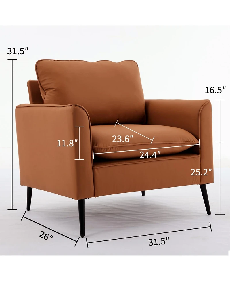 Streamdale Furniture Streamdale Cat paw leather upholstered sofa 2PC, Nordic retro single casual sofa chair