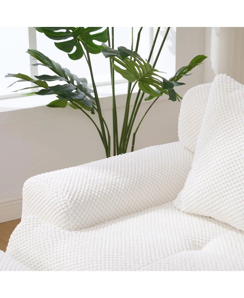 Streamdale Furniture 135.4" 6-Piece U-Shaped Sleeper Modular Sectional Sofa Bed Chaise, Ivory