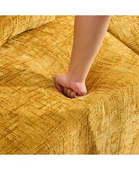 Streamdale Furniture Streamdale Yellow Curved Compressed Sofa - Nordic Design for Living Room