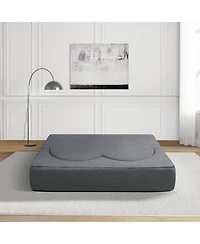 Streamdale Furniture Streamdale Gray Teddy Bear Fabric Folding Sofa Bed Sleeper Futon