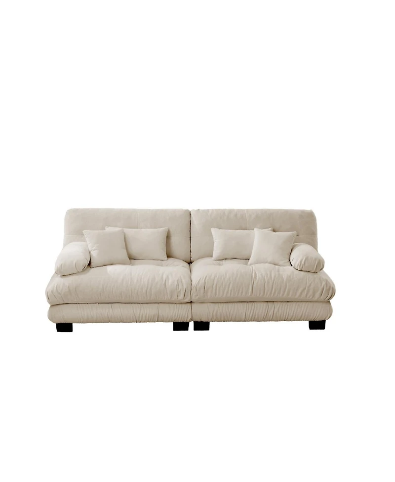 Streamdale Furniture Streamdale Cloud Couch 2 Seater Sofa, Chenille Light Coffee