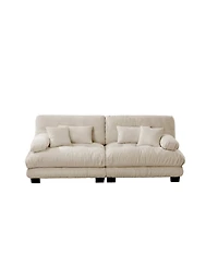 Streamdale Furniture Streamdale Cloud Couch 2 Seater Sofa, Chenille Light Coffee