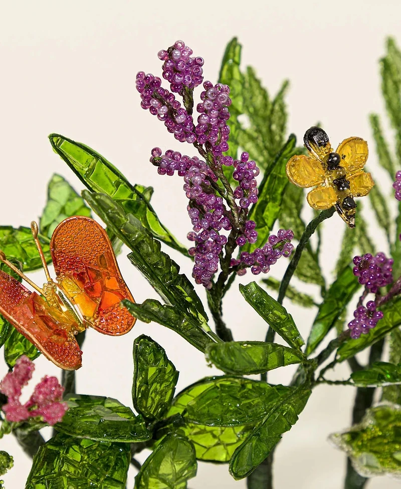 Uncommon Goods Herb Garden Glass & Alder Wood Sculpture