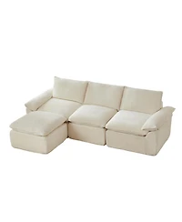 Streamdale Furniture Modern corduroy cloud sofa, comfortable & combinable for living rooms