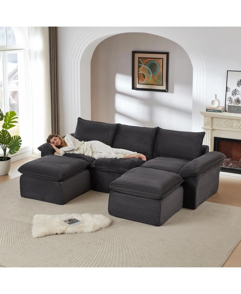 Streamdale Furniture Modern corduroy cloud sofa, freely combined