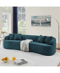 Streamdale Furniture Streamdale Curved Modular Lamb's Wool Sectional Sofa - Blue