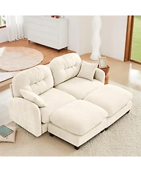 Streamdale Furniture Cloud Sectional Couch, Premium Chenille, Tufted, Ergonomic, Easy Install, Beige