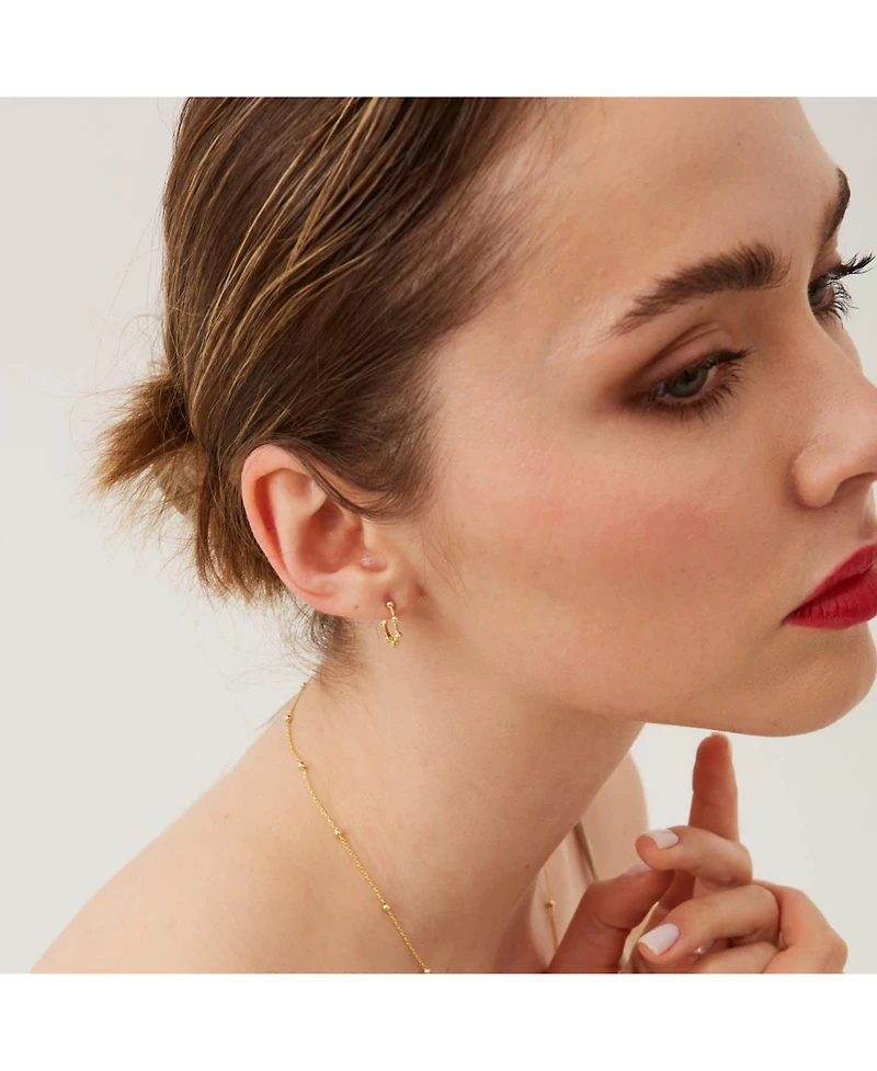 Spero London Seven Bead Sterling Silver Hoop Earrings