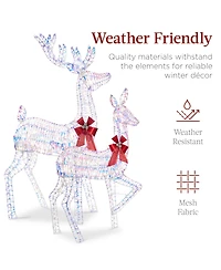 Best Choice Products 3-Piece Lighted Christmas Deer Set Outdoor Yard Decoration with 360 Led Lights, Stakes