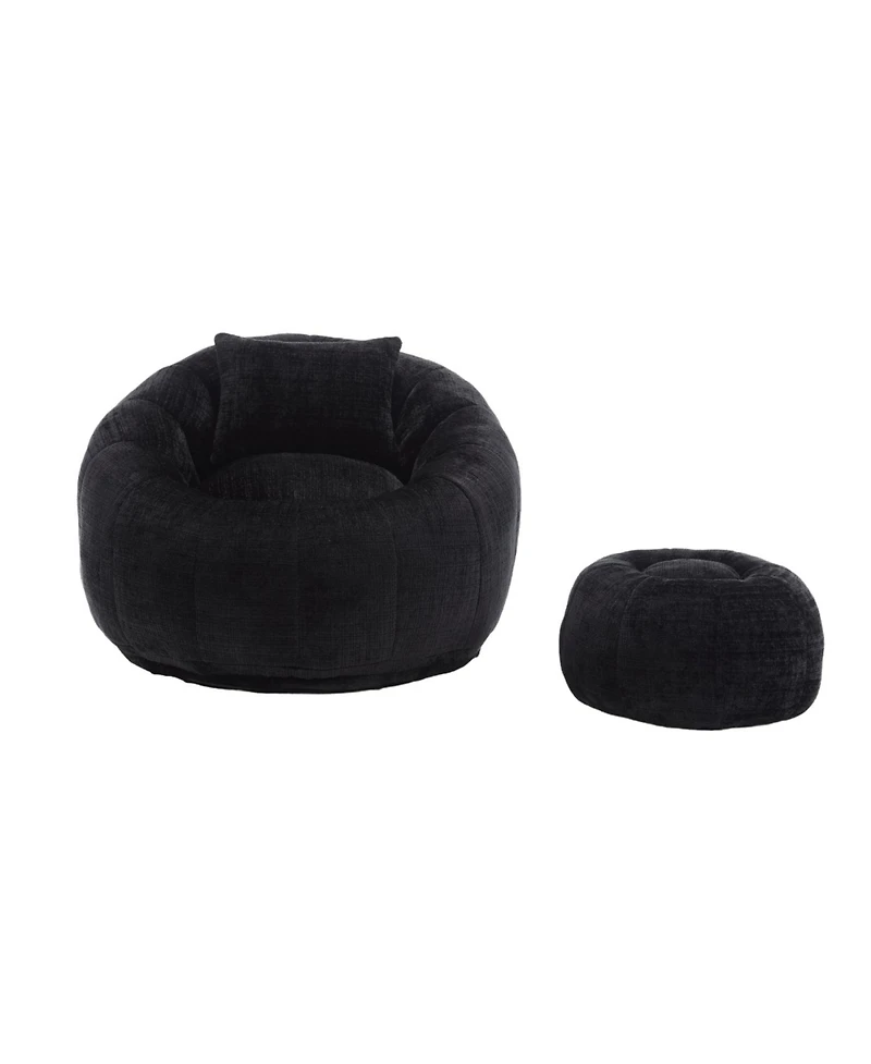 Streamdale Furniture Modern Bean Bag Chair with Ottoman for Adults