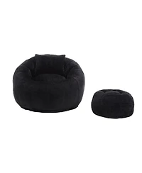 Streamdale Furniture Modern Bean Bag Chair with Ottoman for Adults