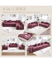 Streamdale Convertible Folding Sofa Bed with Pillow Back Handrail