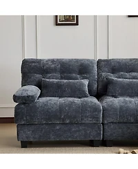 Streamdale Furniture 67" Loveseat with Adjustable Backrest, Chenille Fabric & 2 Pillows