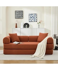 Streamdale Folding Sofa Bed, 78.5" Convertible Couch with 2 Pillows, Fold Out Mattress