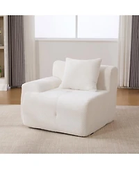 Streamdale Furniture 73" Modern Modular Sectional Loveseat, 2 Seater Tufted Cloud Convertible Couch w/ 2 Pillows, Ivory