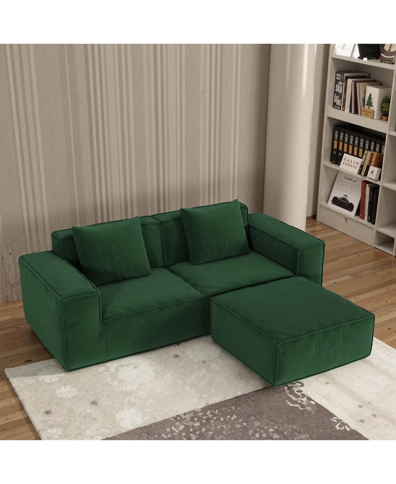 Streamdale Furniture Streamdale Modular sofa bed, corduroy velvet, green