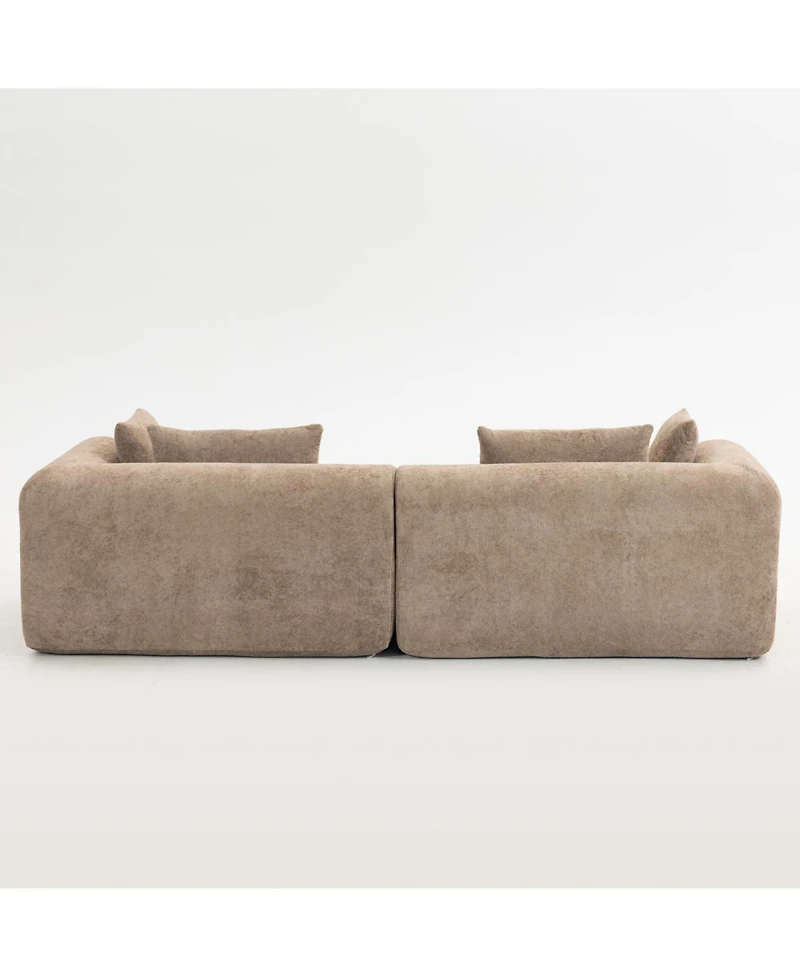 Streamdale Full-Foam Modular Sofa, 96" Boucle 2-Piece Sectional with Rounded Arms