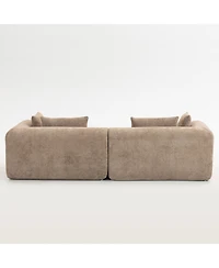 Streamdale Full-Foam Modular Sofa, 96" Boucle 2-Piece Sectional with Rounded Arms