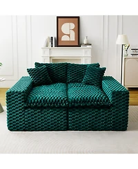 Streamdale Furniture Luxury Green Turtle Velvet Multifunctional Sofa