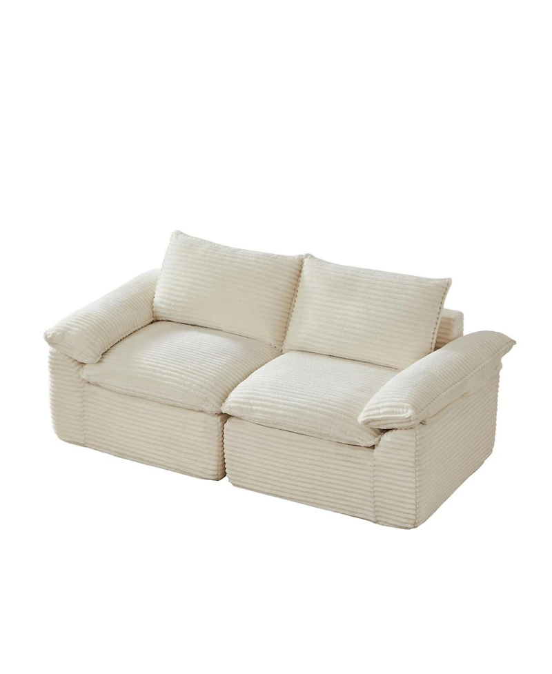 Streamdale Furniture Modern corduroy cloud sofa, comfortable & combinable for living rooms.
