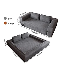 Streamdale Furniture Grey Sofa Bed with Rectangle Pillow and Cushions