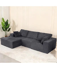 Streamdale Modular Sectional Sofa with Pillow, Cloud Couch with Chaise, L-Shape Sofa, Grey