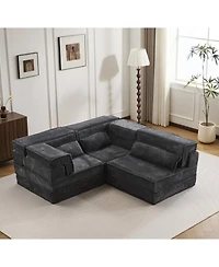 Streamdale Compression Sofa, Convertible Floor Sofa Bed, Modular Sectional, 3 Seater, Dark-Grey