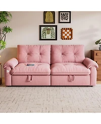 Streamdale Multifunctional 77-inch convertible sofa bed, 2-in-1 velvet fabric for living rooms/bedrooms.