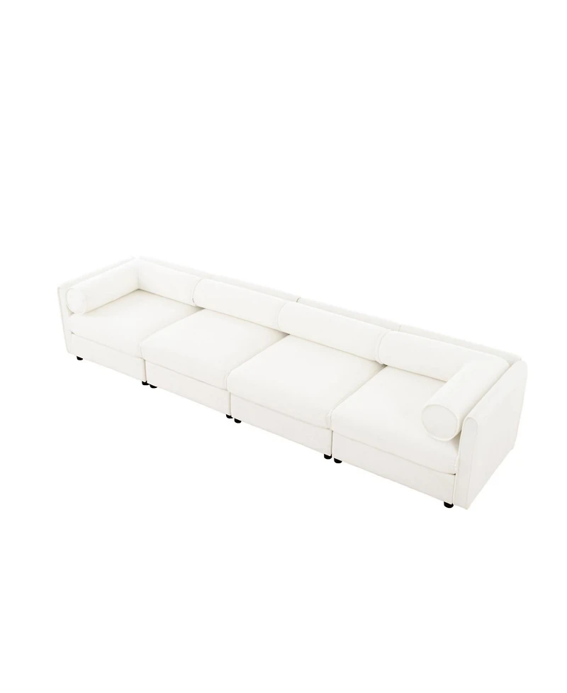 Streamdale Furniture Modular Sectional Sofa with Storage, White