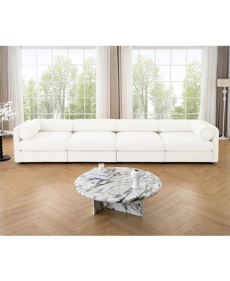 Streamdale Furniture Modular Sectional Sofa with Storage, White