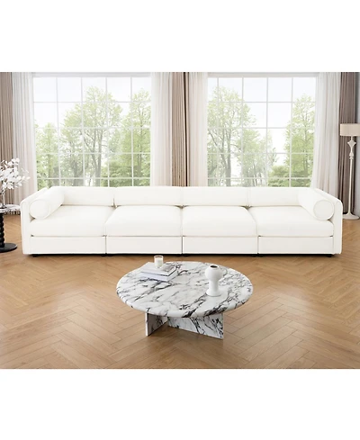 Streamdale Furniture Modular Sectional Sofa with Storage, White