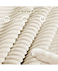 Streamdale Furniture 92" Oversized Cloud Modular Sectional Couch, Cream Corduroy Fabric