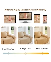 Streamdale Furniture Boneless Sofa, 3 Seat Teddy Fabric, Anti-Slip, No Assembly, Camel