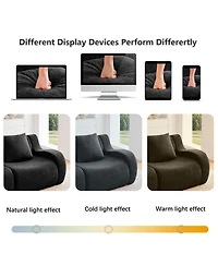 Streamdale Furniture Streamdale U-Shaped Boneless Sofa, Teddy Fabric, No Assembly, Black