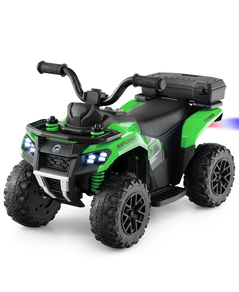 Hongge 6V Kids Ride-On Atv with Spray Function, Music, and Rear Storage Box