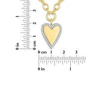 Macy's White Diamond Pendant Necklace (1/4 ct. t.w.) in 14k Yellow Gold Over Sterling Silver