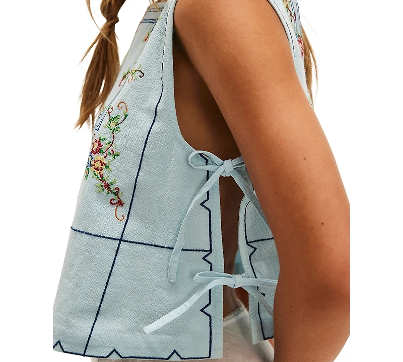 Free People Women's Sleeveless Garden Wall Embroidery Top