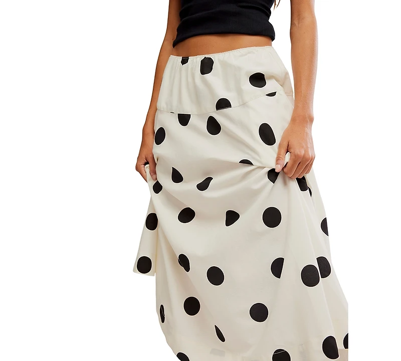 Free People Women's Betty Drop Waist Polka Dot Pattern Skirt