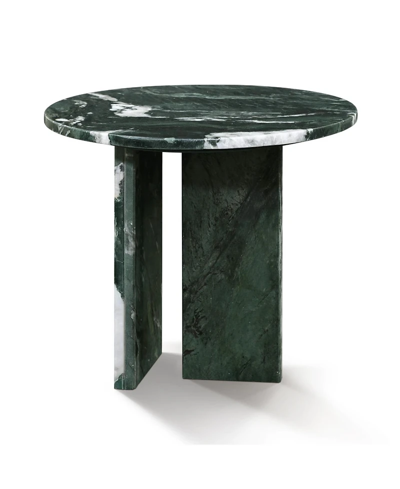 Streamdale Green natural marble coffee table, 17.7" x 15.8