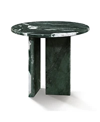Streamdale Green natural marble coffee table, 17.7" x 15.8