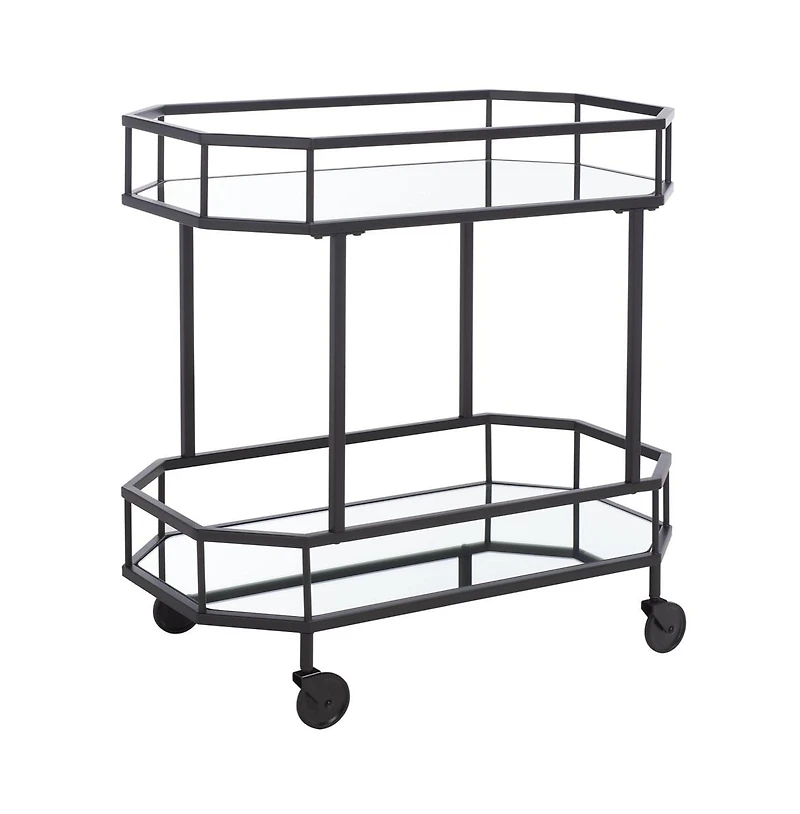 Silva 2 Tier Octagon Bar Cart