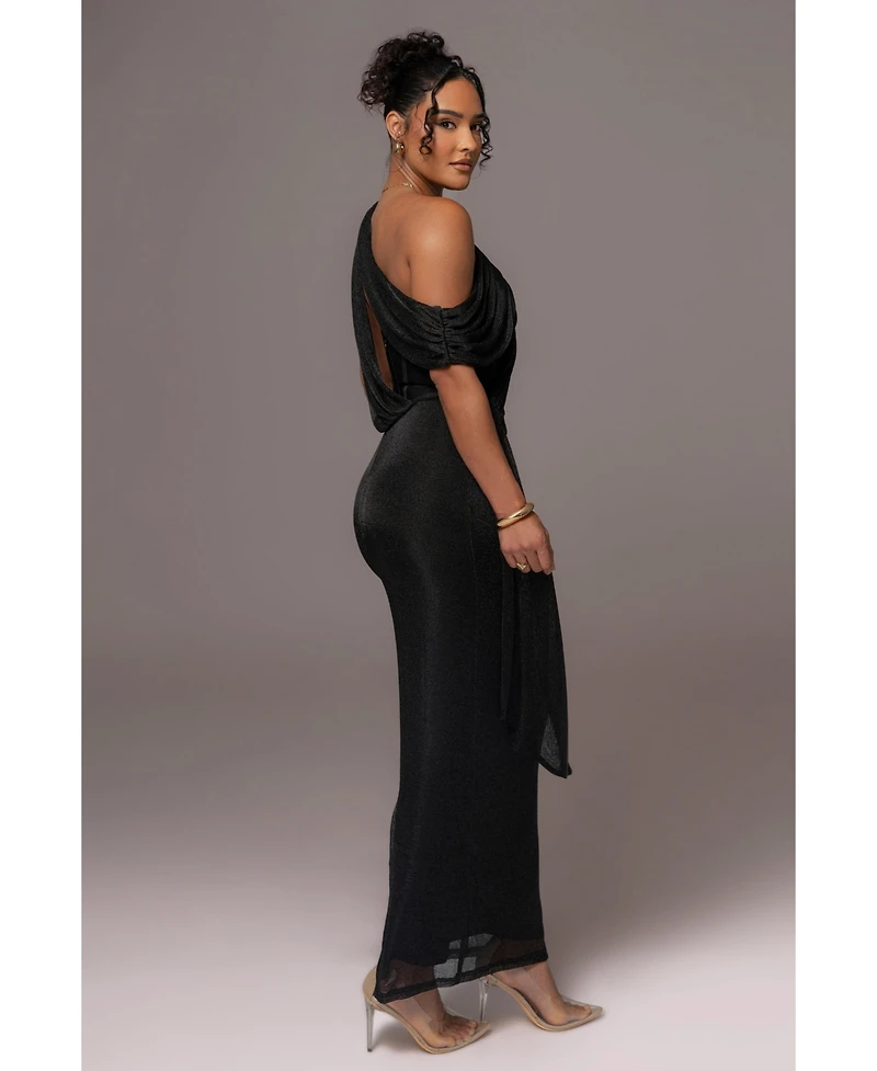 Jluxlabel Women's Metallic Celestina Draped Maxi Dress