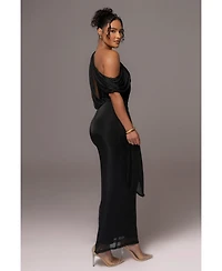 Jluxlabel Women's Metallic Celestina Draped Maxi Dress