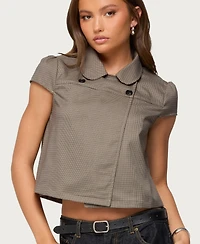 Edikted Women's Haislee Plaid Tailored Shirt