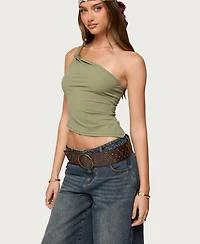 Edikted Women's Knotted One Shoulder Asymmetric Top