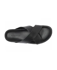 Blake McKay Men's Jake Dress Casual Cross-Strap Leather Slide Sandal