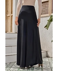 Urban Modesty Women's Brown Satin Skirt