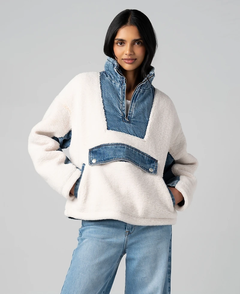 Blank Nyc Women's Half-Zip Mock Neck Pull-On Jacket